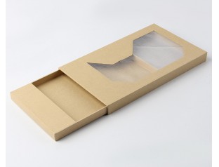 開(kāi)窗牛皮紙抽屜盒